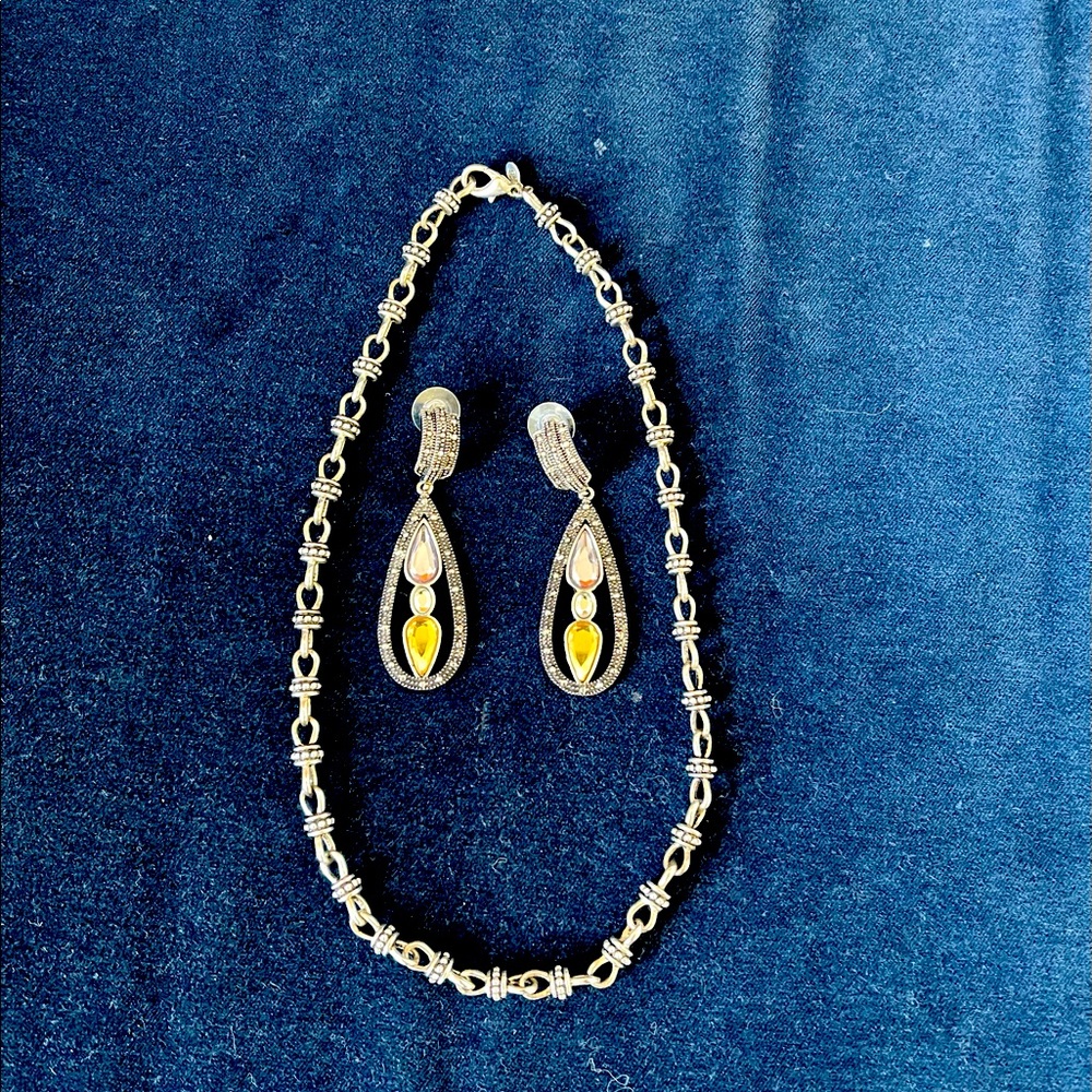 Silver Necklace and Earrings